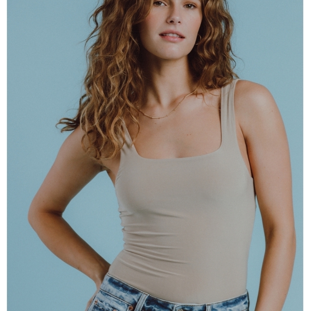 West of Melrose Seamless Square Neck Womens Bodysuit Small